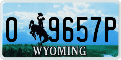WY license plate 09657P