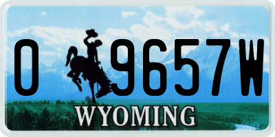 WY license plate 09657W
