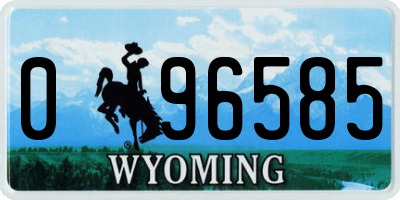 WY license plate 096585