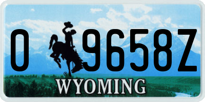 WY license plate 09658Z