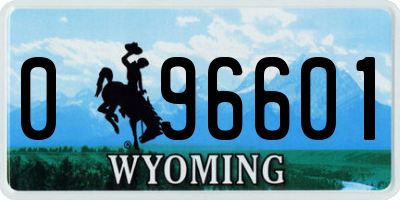 WY license plate 096601