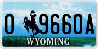 WY license plate 09660A