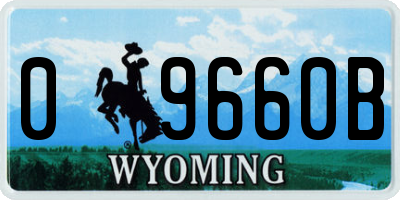 WY license plate 09660B