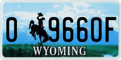 WY license plate 09660F