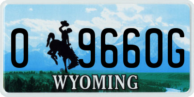 WY license plate 09660G