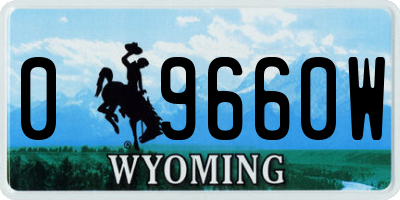 WY license plate 09660W