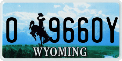 WY license plate 09660Y
