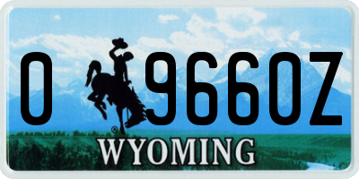 WY license plate 09660Z