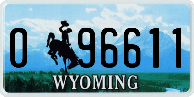 WY license plate 096611