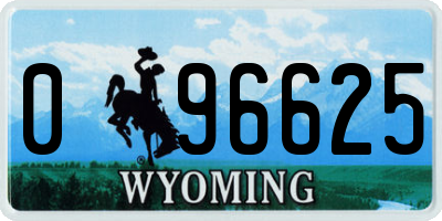 WY license plate 096625