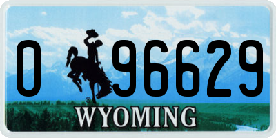 WY license plate 096629