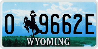 WY license plate 09662E
