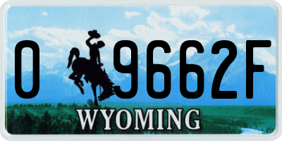 WY license plate 09662F