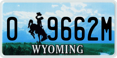 WY license plate 09662M