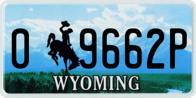 WY license plate 09662P
