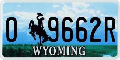 WY license plate 09662R