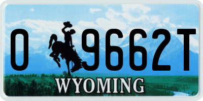 WY license plate 09662T