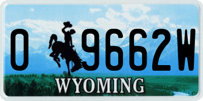 WY license plate 09662W