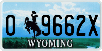 WY license plate 09662X