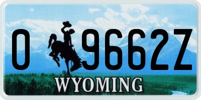 WY license plate 09662Z
