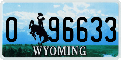 WY license plate 096633