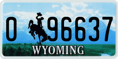 WY license plate 096637