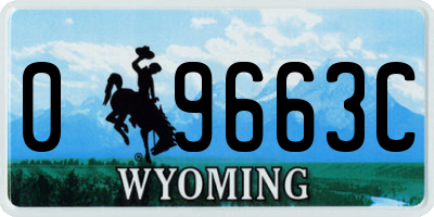 WY license plate 09663C