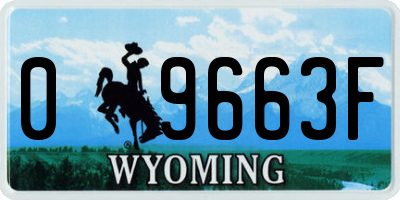 WY license plate 09663F