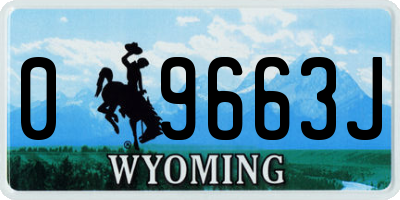 WY license plate 09663J