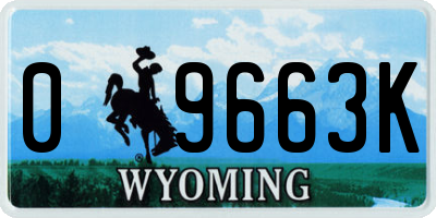 WY license plate 09663K