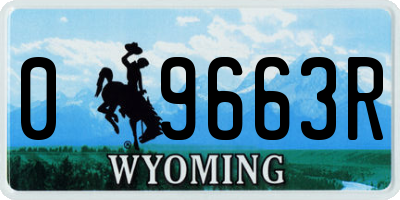 WY license plate 09663R