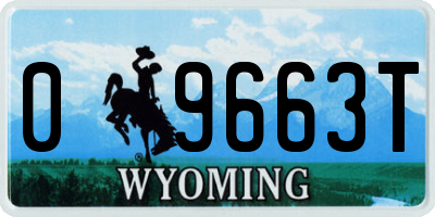 WY license plate 09663T