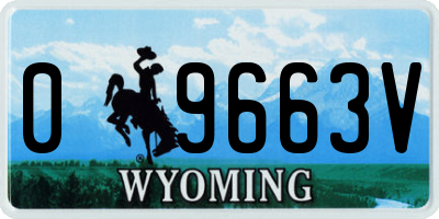 WY license plate 09663V