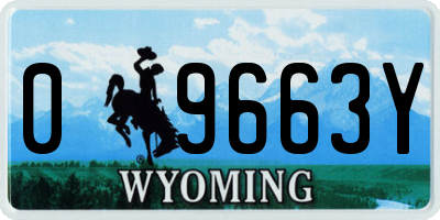 WY license plate 09663Y