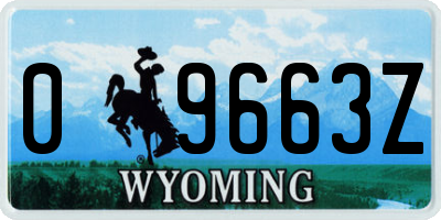 WY license plate 09663Z