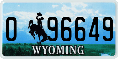 WY license plate 096649