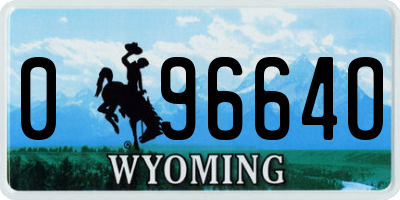 WY license plate 09664O