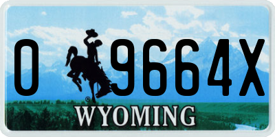 WY license plate 09664X