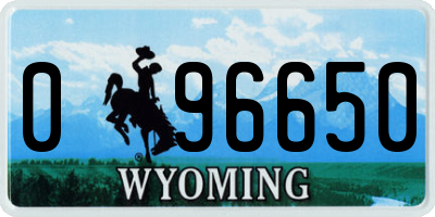 WY license plate 096650