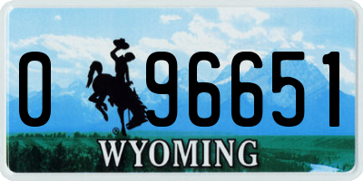 WY license plate 096651