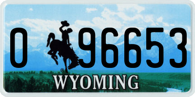 WY license plate 096653