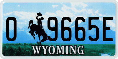WY license plate 09665E