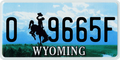 WY license plate 09665F