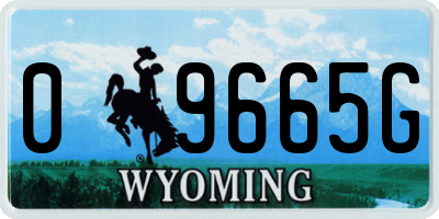 WY license plate 09665G