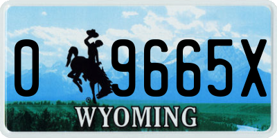 WY license plate 09665X