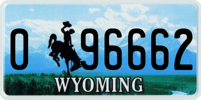 WY license plate 096662