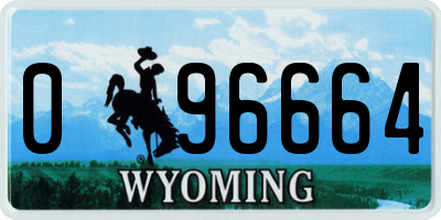 WY license plate 096664