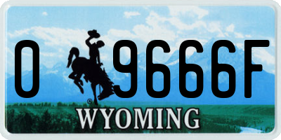 WY license plate 09666F