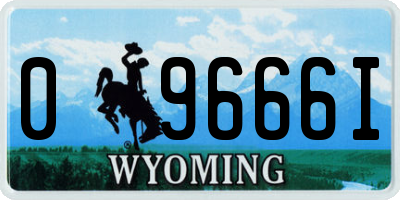 WY license plate 09666I