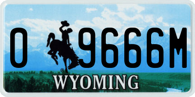 WY license plate 09666M